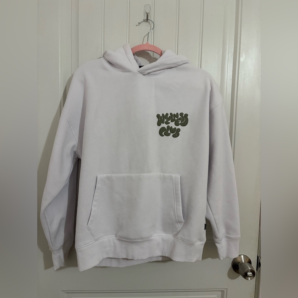 Cotton On White Hoodie with Green Print
